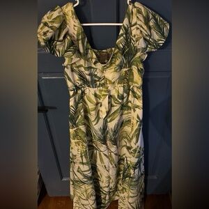 Taylor Green and White Maxi Dress